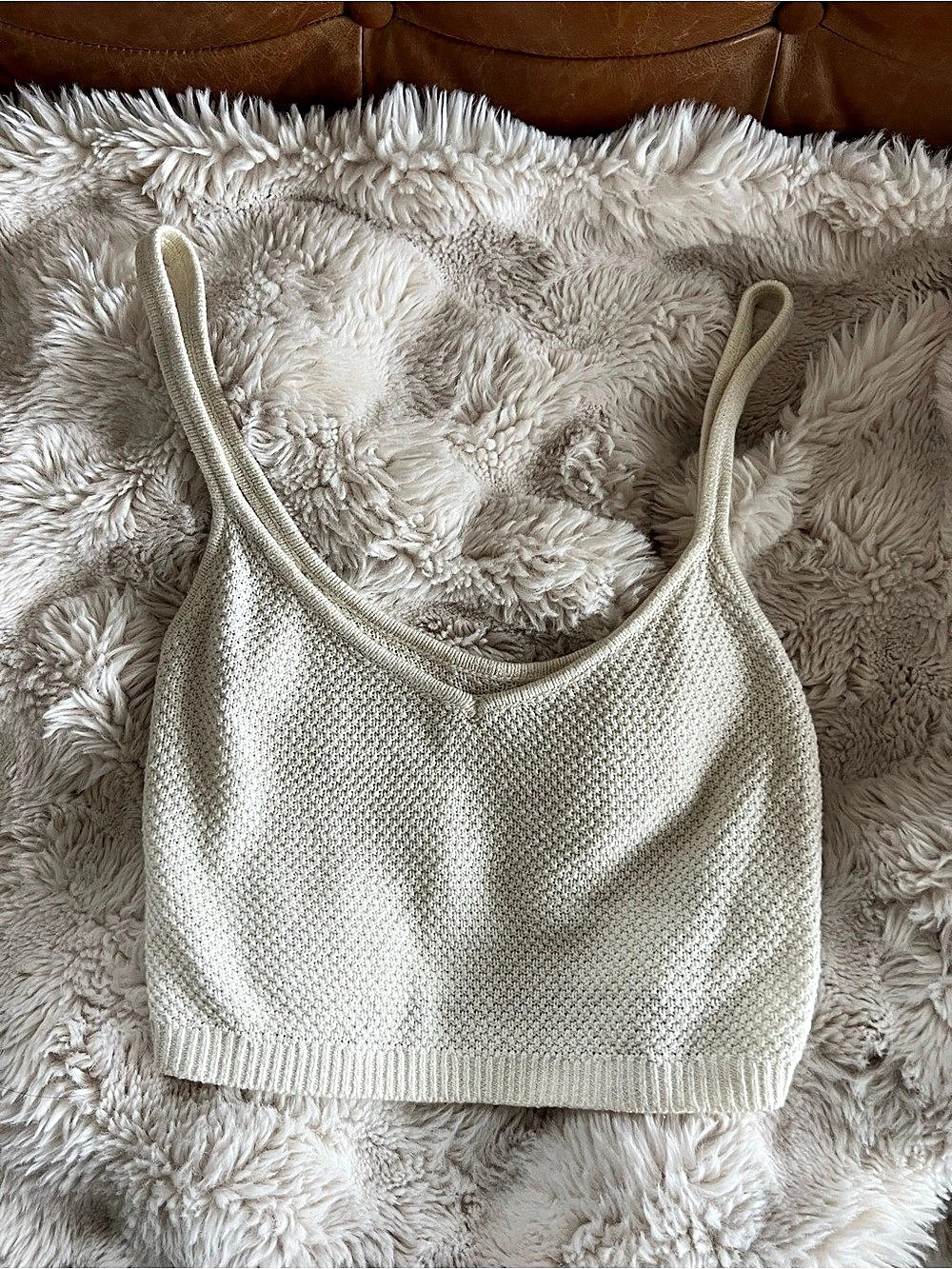 White Knit Crop Top